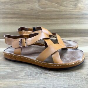 Chaco Caramel Strappy Sandals Womens 8 Caramel Leather Buckle